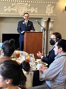 Don Schweitzer emcees Economic and Business Forum