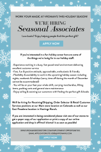Vroman's Holliday Hiring Flyer