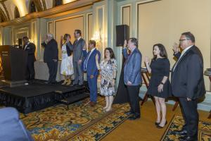 Raphael Henderson swore in new and returning Board members. 
