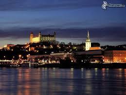 Bratislava castle on the banks of the Danube.