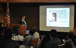 Joseph Lee of the Law Offices of Lee and Baghoomian discussed the importance of estate planning as sponsor of the November Connection Breakfast.