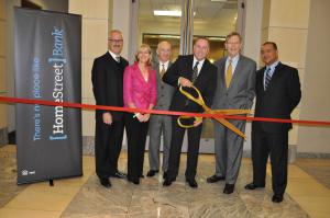 Mayor Bill Bogaard was on hand when Homestreet Bank opened with a ribbon cutting at 225 South Lake Avenue.