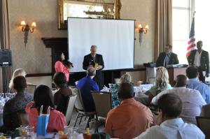 Bring a door prize and pick the winner at the end of the Luncheon Alliance networking event.