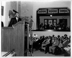 Martin Luther King, Jr. at Friendship Baptist Church in Pasadena.