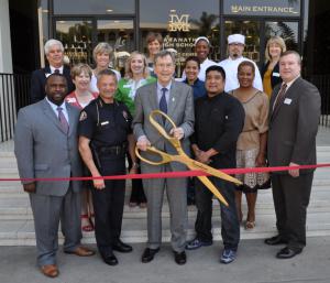 Maranatha High School inaugurated their Eden Day celebration of the earth with a ribbon cutting. Mayor Bill Bogaard, Police Cheif Philip Sanchez and Health Department Director Eric Walsh were on hand with Maranatha leadership and Chamber Ambassadors.