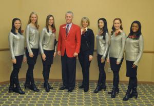 2014 Tournament President Scott Jenkins with the Rose Queen and Court at the 2013 President's Breakfast.