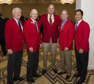 Past Presidents of the Tournament of Roses with Mr. Tibbet. Past presidents with lance Tibbet
