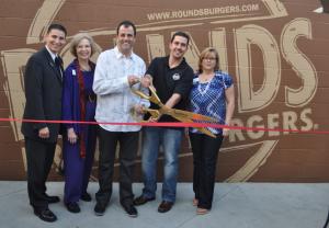 George Ghaby and his brother Charbel Ghabi cut a ribbon to celebrate the one year anniversary of Rounds Premium Burgers in Pasadena. The Chamber Ambassadors were on hand to support our Chamber member.