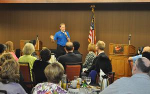 Merlin Froyd of Thorson Buick & GMC sponsored June's Connection Breakfast networking event.