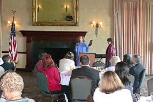 Networking at the monthly luncheon