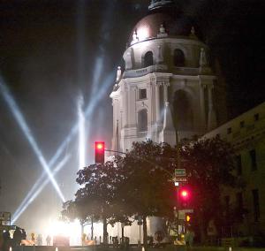 Night filming at City Hall, photo credit Raymond Quan