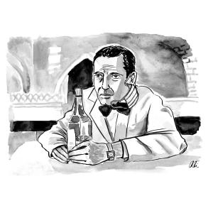 "Of all the gin joints in all the world, she had to walk into mine...after 10pm!" Gin Joints COVID cartoon