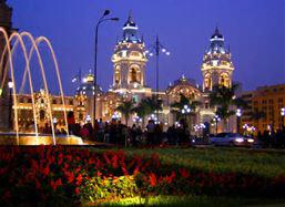 Historic Lima at night.